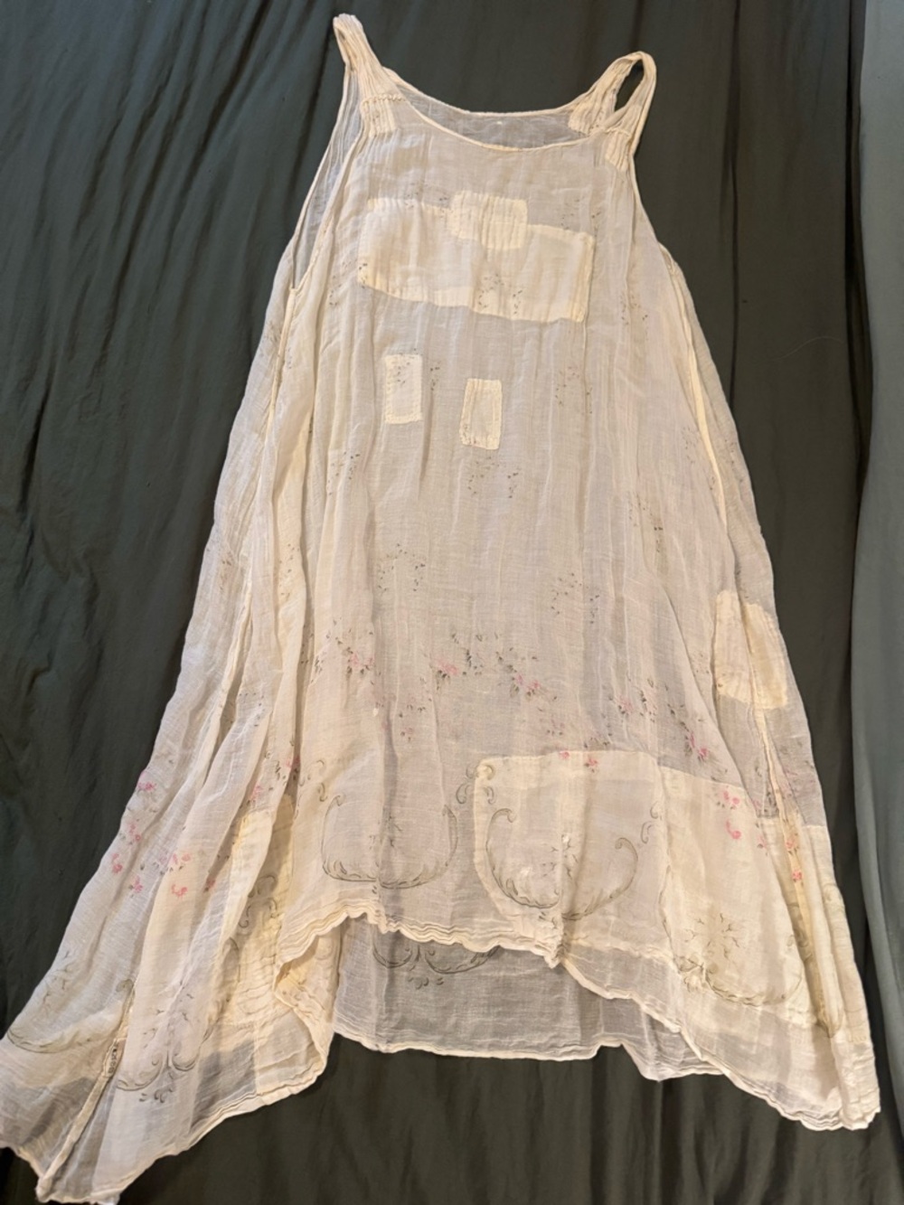 Vintage Magnolia Pearl Cream Gauze High-Low Sundress